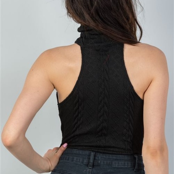 RESTOCKED! NAOMI CABLE KNIT SWEATER BODYSUIT black - Picture 6 of 8